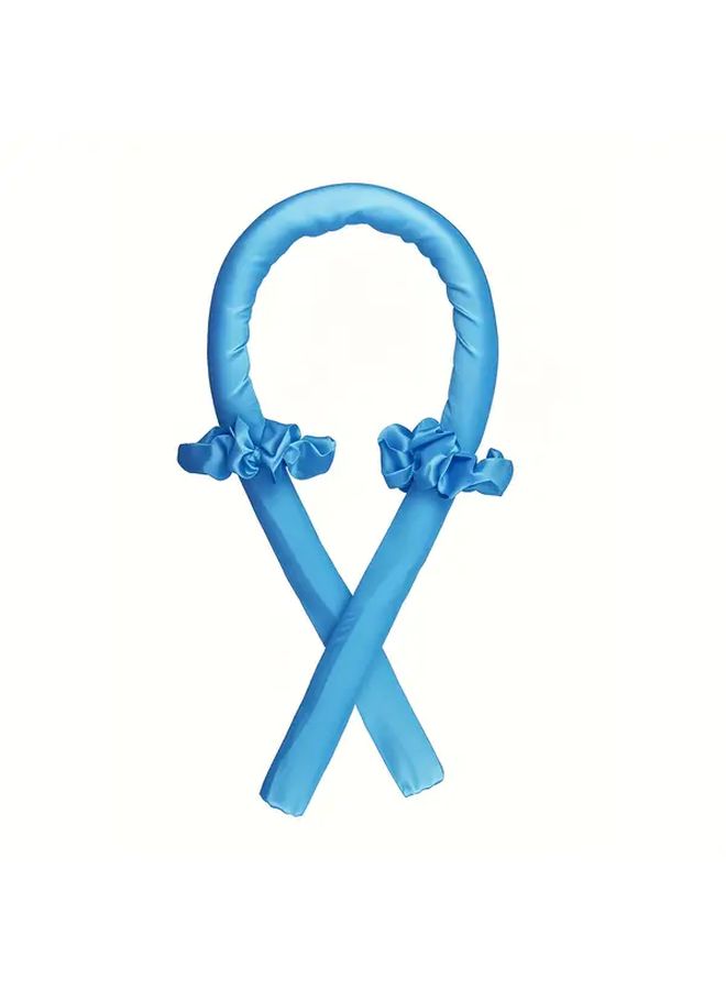 Blue Velvet Heatless Curling Set For Nighttime Curls Gentle Hair Care Headband - Image 5