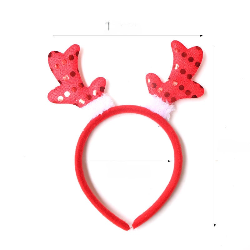 Christmas Headbands Reindeer Antler Snowman Party Favors Sequined Dragon Horn Head Hoop 