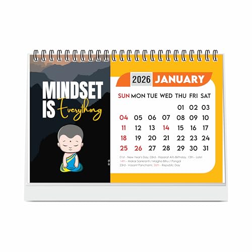 ESCAPER 2026 Motivational Desk Calendar (A5 Size – 22 x 15 cm) – Inspirational Quotes Table Calendar, Positive Desktop Calendar, New Year Calendar for Office & Home Décor - Image 1
