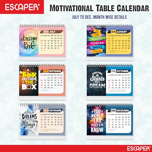ESCAPER 2026 Motivational Desk Calendar (A5 Size – 22 x 15 cm) – Inspirational Quotes Table Calendar, Positive Desktop Calendar, New Year Calendar for Office & Home Décor - Image 3