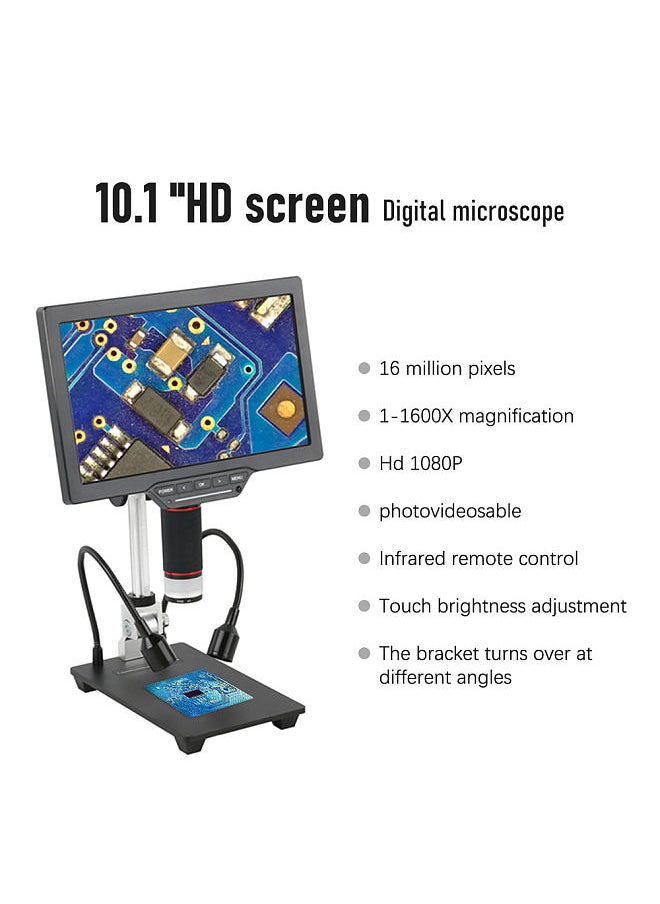 Generic 10.1-inch LCD USB Digital Microscope 1080P Coin Microscope 1-1600X 16MP Touch-control Lightness with Remote Control for Plant Insect Observation Best Gift for Children  - Image 2