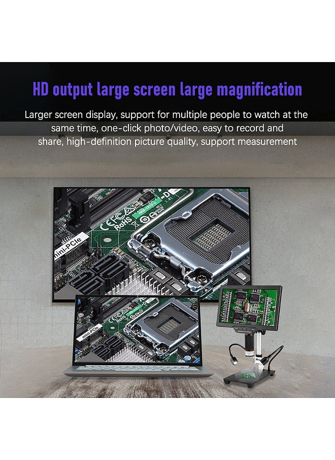 Generic 10.1-inch LCD USB Digital Microscope 1080P Coin Microscope 1-1600X 16MP Touch-control Lightness with Remote Control for Plant Insect Observation Best Gift for Children  - Image 4