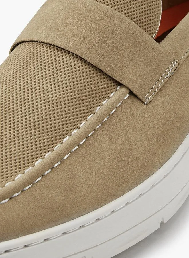 ال بي ال من شو اكسبرس Solid Slip-On Loafers with Pull Tabs