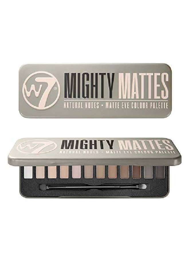 W7 Mighty Mattes Eyeshadow Palette 12 Natural Nude Colors Flawless Longlasting Makeup - Image 3