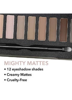 W7 Mighty Mattes Eyeshadow Palette 12 Natural Nude Colors Flawless Longlasting Makeup  - Image 5