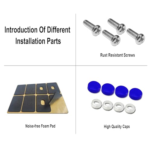 AOOTF إطارات لوحات ترخيص زرقاء من Aootf - حوامل علامات سيارات لطيفة للنساء، عبوة 2 إطار ألومنيوم نحيف مع مجموعة تركيب تناسب الأمام والخلف، 2 ثقب، ملحقات مخصصة - براغي، أغطية - Image 4