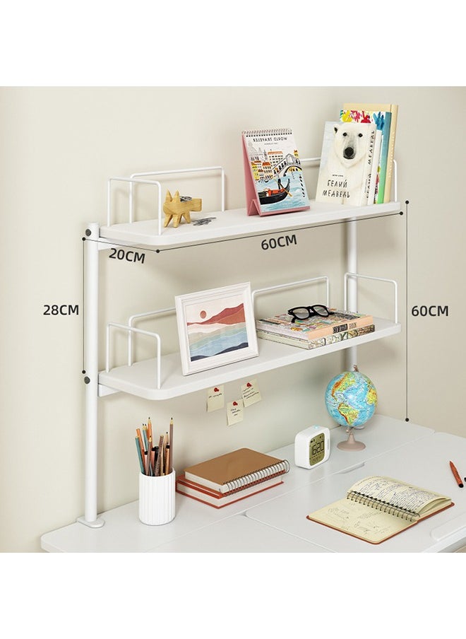 XiuWoo - 2-Tier Clamp Desktop Shelf 60cm Desktop Storage Organizer Gaming Room Shelf for Book Stationery Clip On Bookshelf Organizer for Dorm Home Office - Image 1