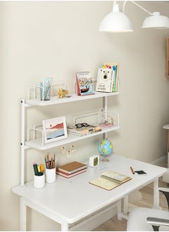 XiuWoo 2-Tier Clamp Desktop Shelf 60cm Desktop Storage Organizer Gaming Room Shelf for Book Stationery Clip On Bookshelf Organizer for Dorm Home Office  - Image 1