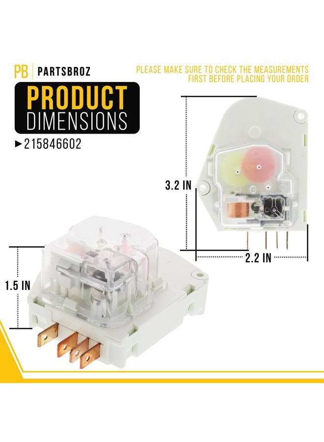 PartsBroz 215846602 Defrost Timer - Compatible with Frigidaire Kenmore Gibson Kelvinator Refrigerator - Replaces AP2111929 PS423801 604-73086 241621501 240371001 628518 3203657 8000559 FRT18B4AW2 - Image 2
