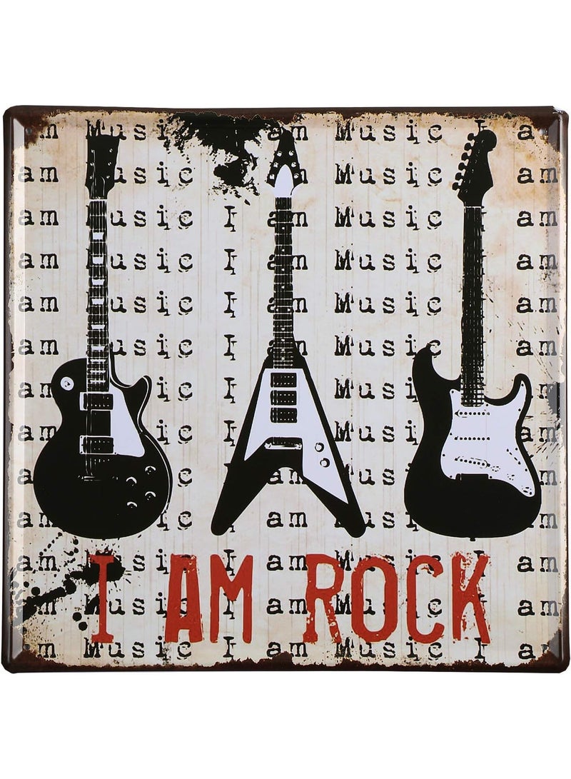 ALCOACH Decorative Wall Art – I Am Rock Guitar Design - Image 1