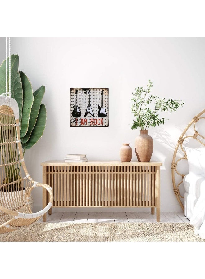 ALCOACH Decorative Wall Art – I Am Rock Guitar Design - Image 2