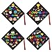 COCHIE 24 Pcs Graduation Cap DIY Sticker Craft for Kindergarten Preschool Kids Graduation Caps Topper Decoration Congrats Grad Stickers Set Colorful - Image 3