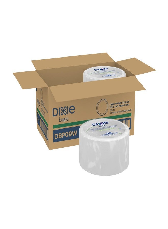 Dixie أطباق ورقية أساسية من ديكسي، بيضاء - Image 1