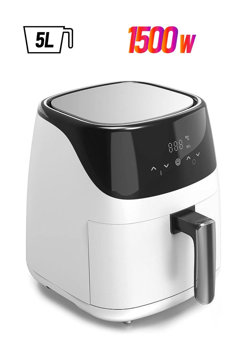 vesus Fryer 5L, 8 Preset Programs, LED Touch Screen, Digital Display, Wide Range Adjustable Timer And Temperature Control, 1500W, Healthy Oil Free & Low Fat Cooking (White) - Image 1