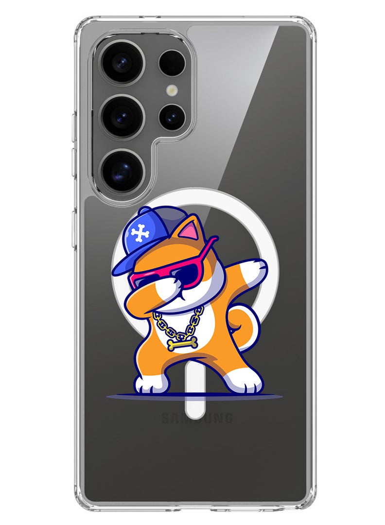 Theodor Magnetic Case for Samsung Galaxy S25 Ultra 6.9-inch Compatible with MagSafe Wireless Charging, Shockproof Phone Bumper Cover Dog Dab - Image 1