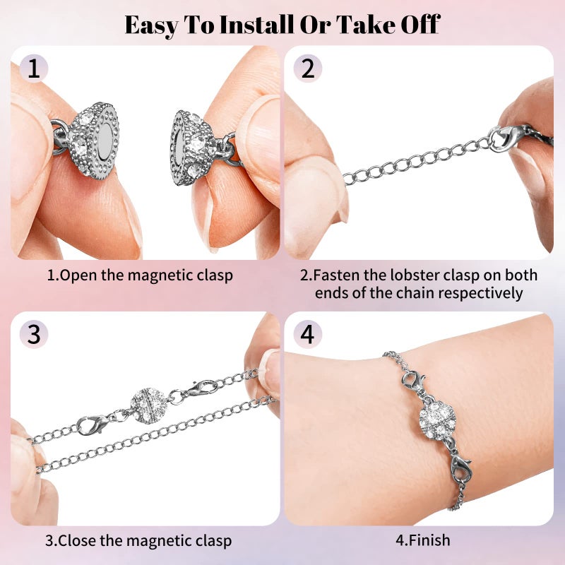Beinhome 22Pcs Magnetic Jewelry Clasps and Necklace Extenders Gold Silver, Multiple Sizes and Styles Chain Extenders Magnetic Clasps - Image 4
