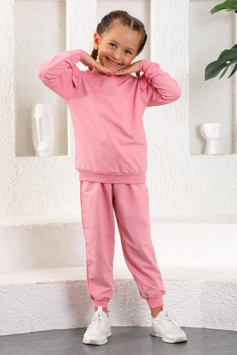 Zepkids Girls' Ruffle Detailed Shoulder Two Piece Set 3-12 Years Old  - Image 2