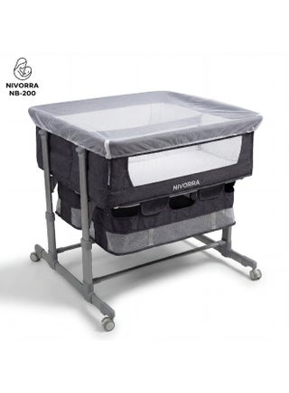 Nivorra Dual Baby Bassinet for Twins, 6-Level Adjustable Height, 7-20° Anti-Reflux Slope, Breathable Mesh & Silent 360° Lockable Wheels