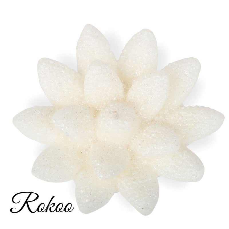 ROKOO Diwali Diya Decoration Floating Lotus Flower Candles in Bulk 4Pcs Smokeless Dripless Long Lasting Candle Water lamp Candles for Home Pool Weddings Deepawali Decor Cafe Spa Orange - Image 5