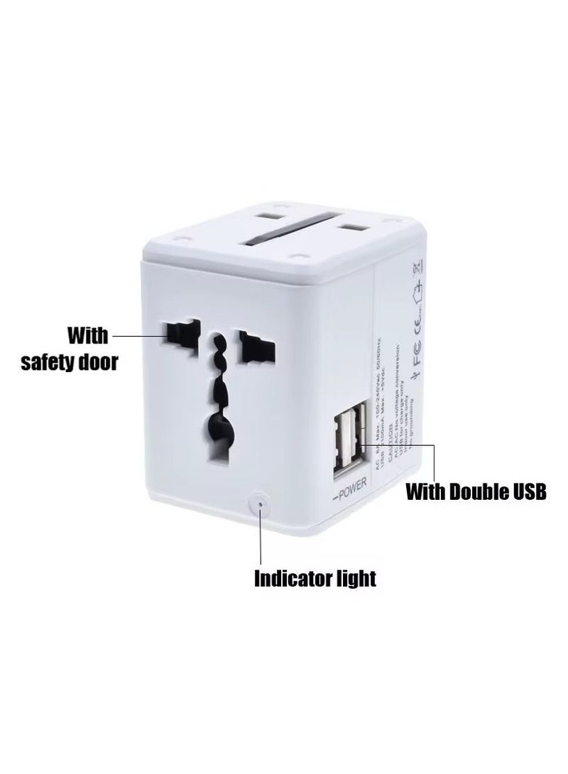 Portable Universal Multi Conversion Socket Plug Travel Adapter With Double Usb 6A Multifunction All Around The World Plug  - Image 1