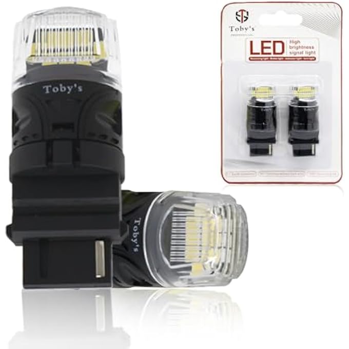 توبيز T20 3156 4218 16SmdWhite LED لمبة بيضاء فائقة السطوع 12 فولت استبدال المصابيح 4218 رقاقة كانبوس خالية من الأخطاء لضوء الفرامل الاحتياطي العكسي حزمة من 2 - Image 1