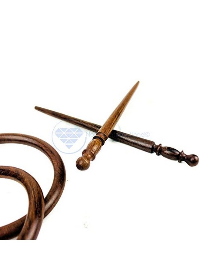 Nagina International دبابيس شال خشبية مصقولة عتيقة مميزة | مشابك شعر ودبابيس شعر | ملحقات العناية الشخصية والجمال | (حلقتين) - Image 5