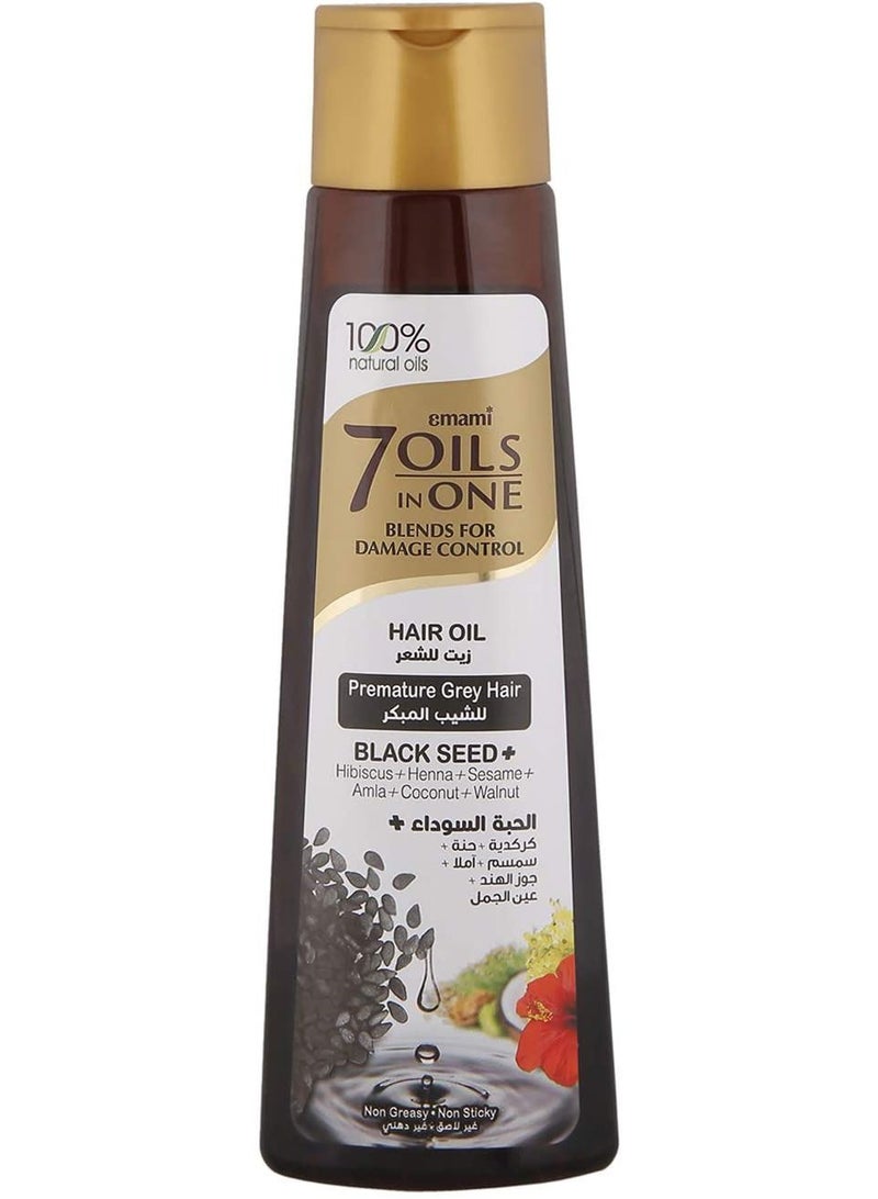emami 7 Oils in 1 Blends Damage Control Hair Oil for Early Gray Straw - Black Seed - 200 ml - Image 4