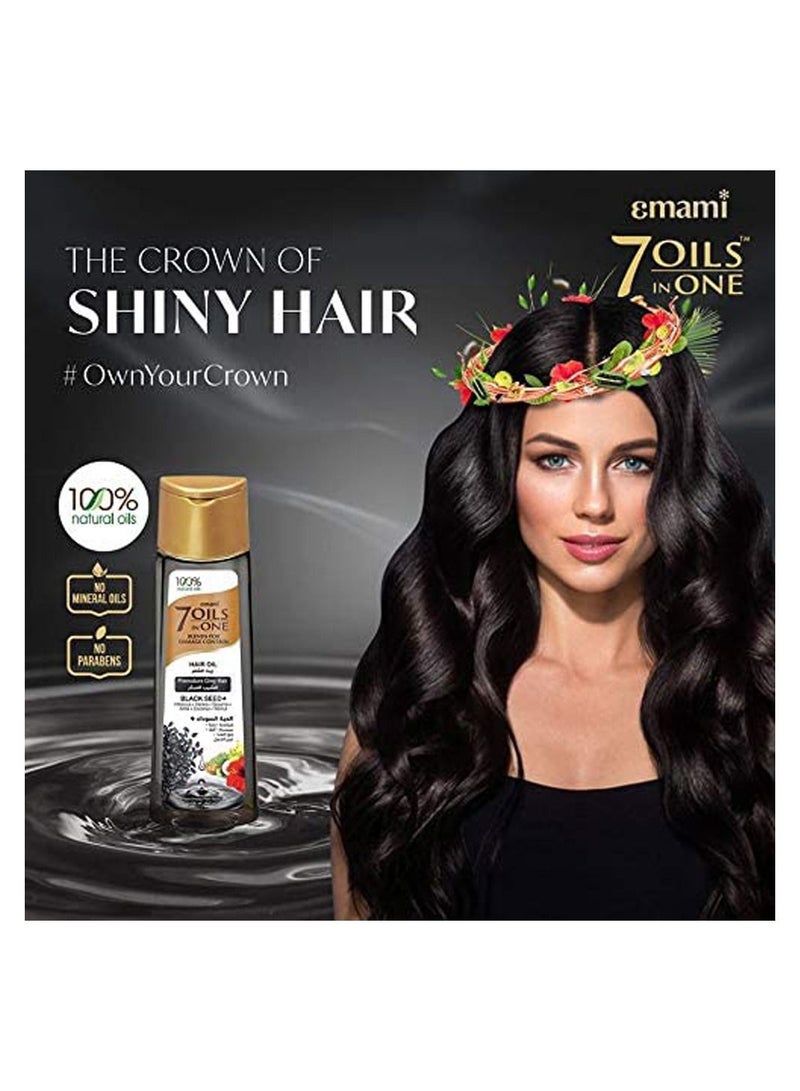 emami 7 Oils in 1 Blends Damage Control Hair Oil for Early Gray Straw - Black Seed - 200 ml - Image 1