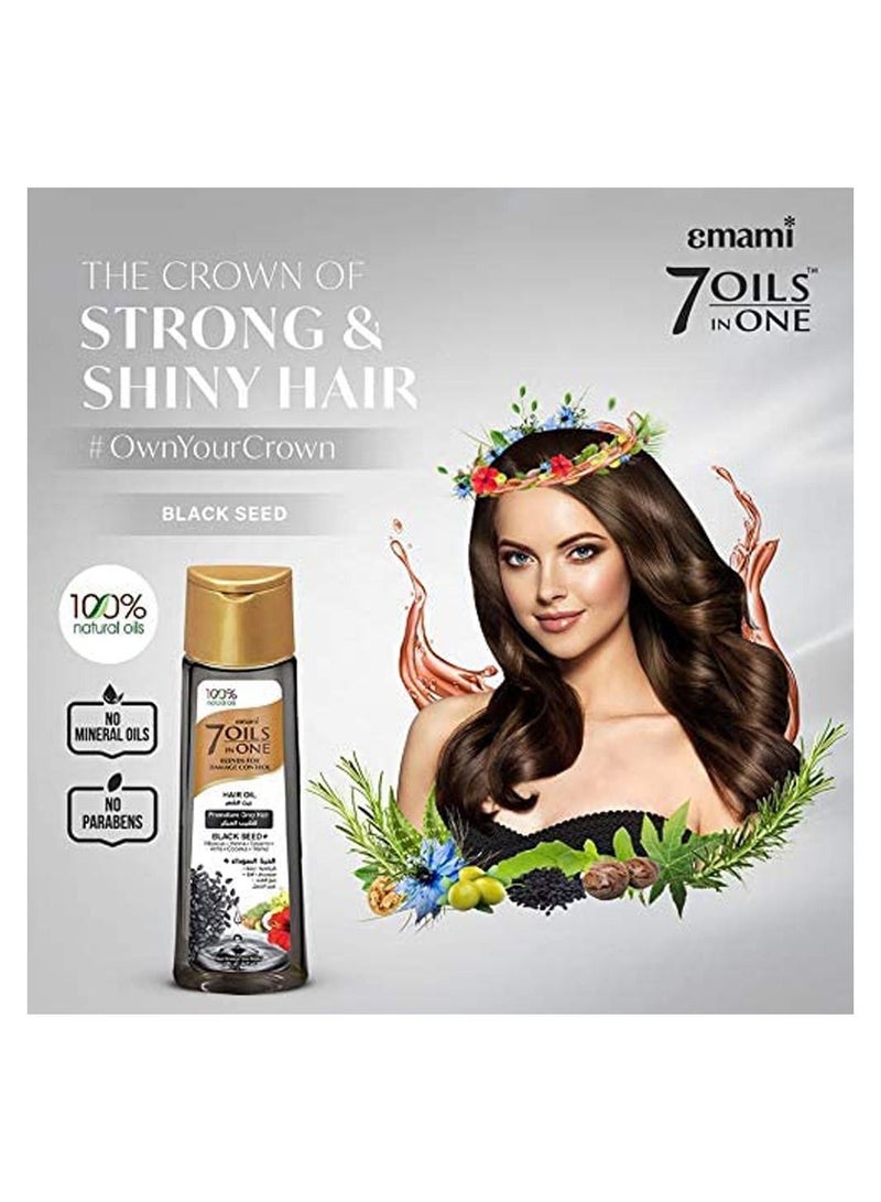 emami 7 Oils in 1 Blends Damage Control Hair Oil for Early Gray Straw - Black Seed - 200 ml - Image 5