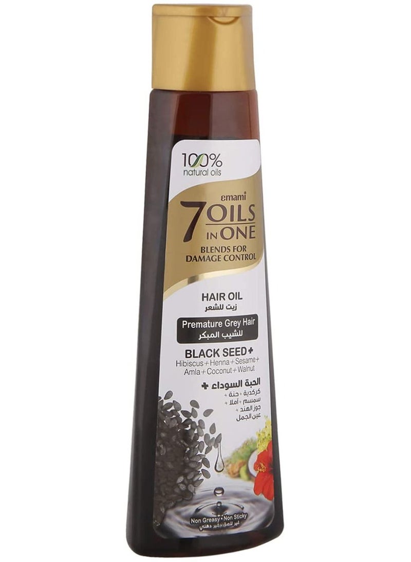 emami 7 Oils in 1 Blends Damage Control Hair Oil for Early Gray Straw - Black Seed - 200 ml - Image 3