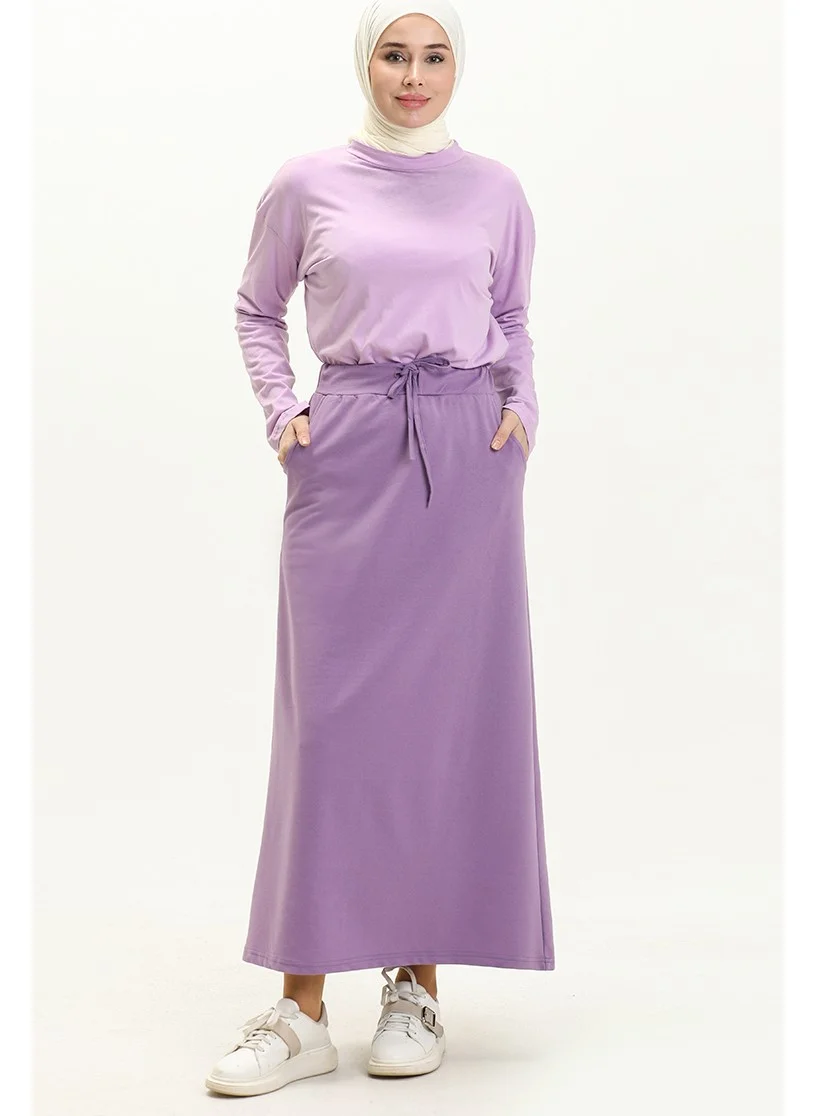 Sefa Merve Pocket Sports Skirt 0152-20 Lilac Color
