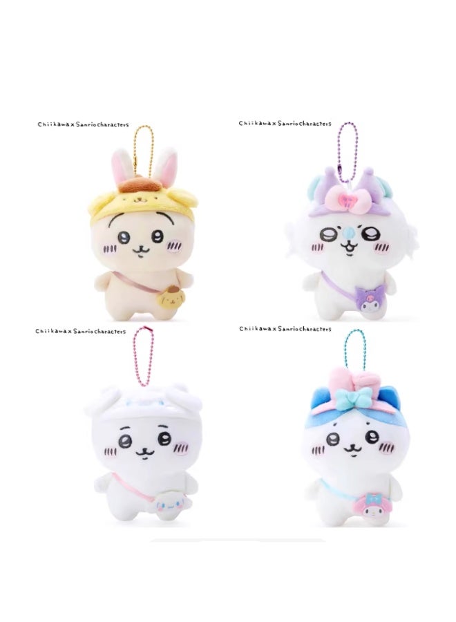 Chiikawa x Kawaii Characters Plush Keychain – Cute Anime Pendant Bag Charm for Girls - Image 2