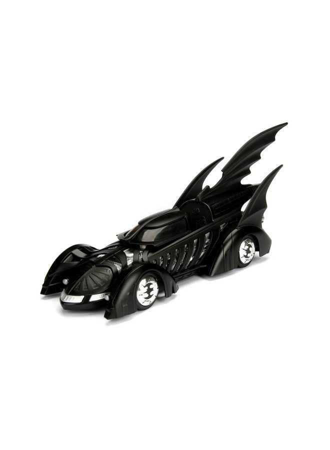 Jada Toys Jada Toys DC Comics Batman Forever Batmobile & Batman Figure 1:24 Die - Cast Vehicle with Figure Matte Black  - Image 5