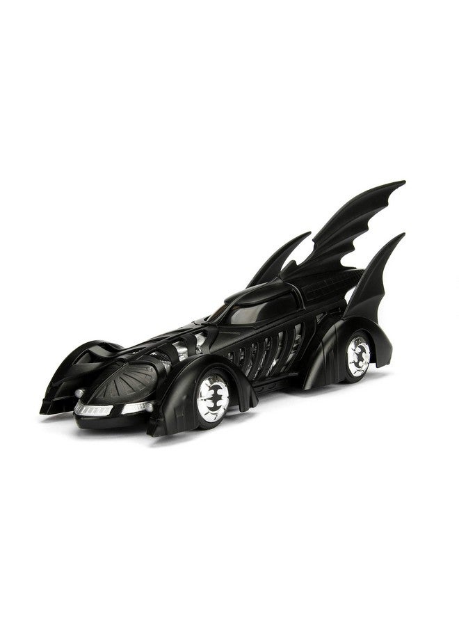 Jada Toys Jada Toys DC Comics Batman Forever Batmobile & Batman Figure 1:24 Die - Cast Vehicle with Figure Matte Black  - Image 2