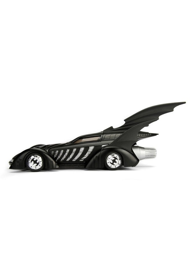 Jada Toys Jada Toys DC Comics Batman Forever Batmobile & Batman Figure 1:24 Die - Cast Vehicle with Figure Matte Black  - Image 3
