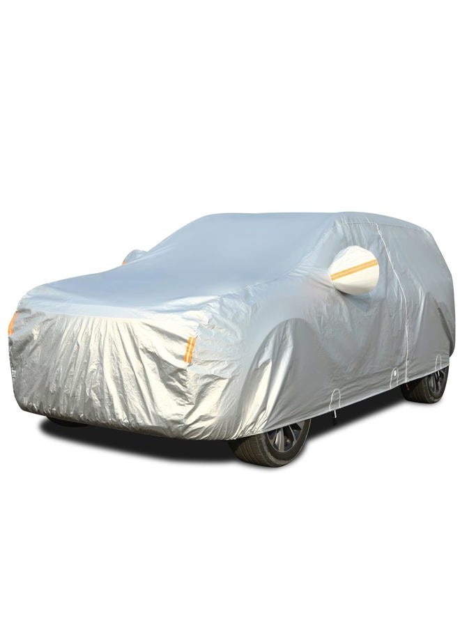 Tecoom Car Cover Waterproof All Weather, Car Covers for Automobiles with Zipper Door, Cotton Backing Car Cover, Windproof Sun UV Hail Protector Car Cover, Universal Fit for Sedan (201"-210") - Image 1