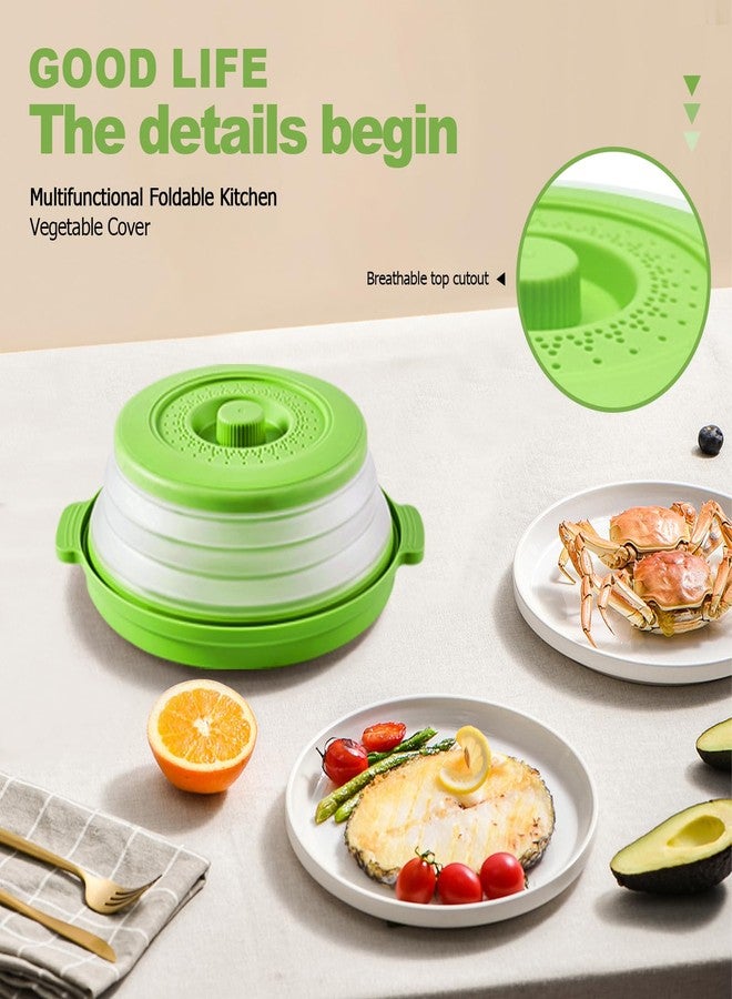 HANTUSWUS Microwave Splatter Cover 10.2 Inch, Collapsible Silicone Lid & Tray with Handles, Fits Standard & Compact Microwaves, Vented Splash Guard for Food, BPA-Free & Dishwasher Safe - Image 4