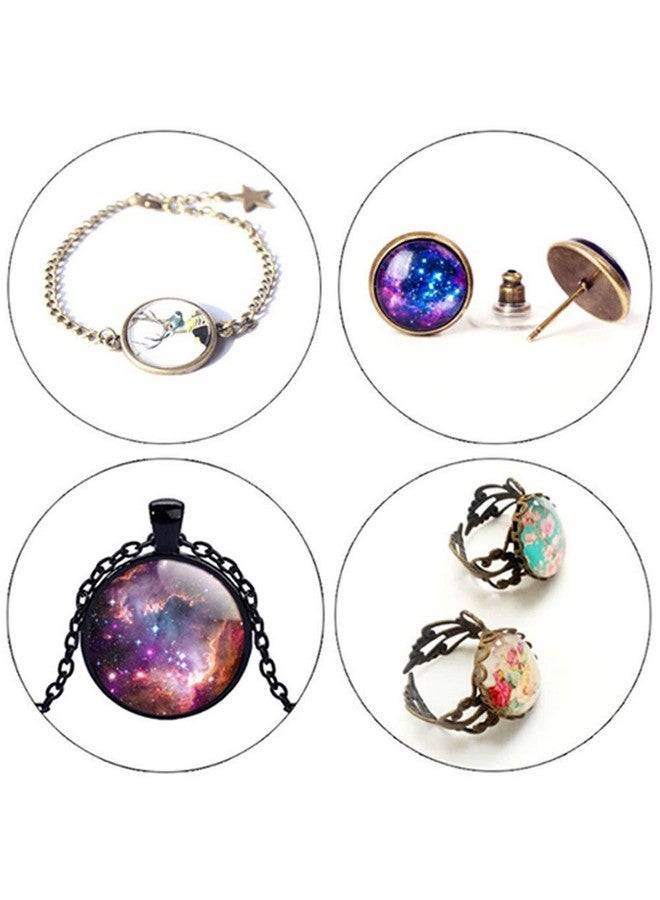 تينسيري 100 قطعة من الكابوشون الدائري الشفاف ذو الظهر المسطح مقاس 25 مم، كابوشون زجاجي دائري مسطح من أجل الحرف اليدوية وقلادات الصور وصناعة المجوهرات (25 مم) - Image 4