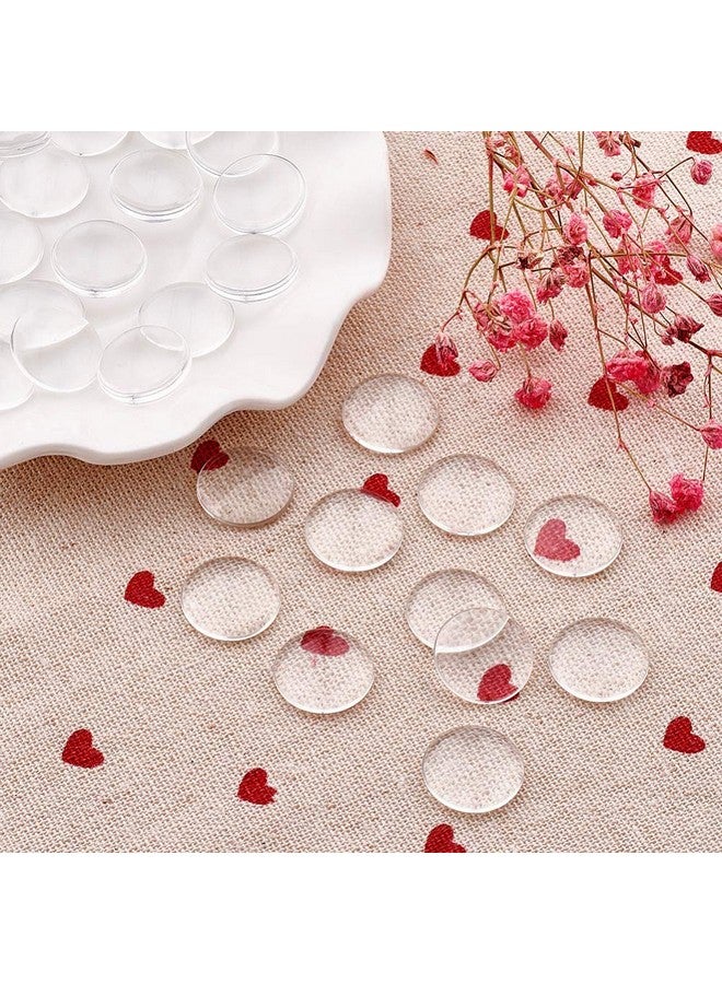 تينسيري 100 قطعة من الكابوشون الدائري الشفاف ذو الظهر المسطح مقاس 25 مم، كابوشون زجاجي دائري مسطح من أجل الحرف اليدوية وقلادات الصور وصناعة المجوهرات (25 مم) - Image 2