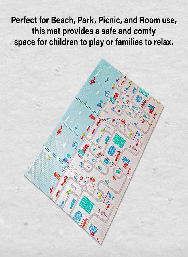PN AVAN Extra Large Reversible Baby Play Mat, BPA Free Learning & Crawling Foldable Foam Mat (6.5x5 ft, 0.9cm Thickness) Multicolor (Forest-City) - Image 5