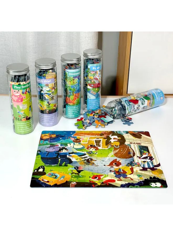Animal Stories 90 Pieces Canned Puzzle Toy For Parent Child Interaction And Logical Thinking - Image 2