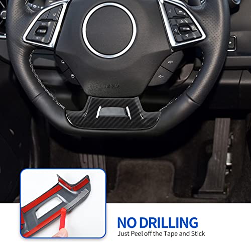 CheroCar for Chevrolet Camaro Steering Wheel Trim Decoration Cover Interior Accessories for Chevrolet Camaro 2017-2022 (Carbon Fiber) - Image 4