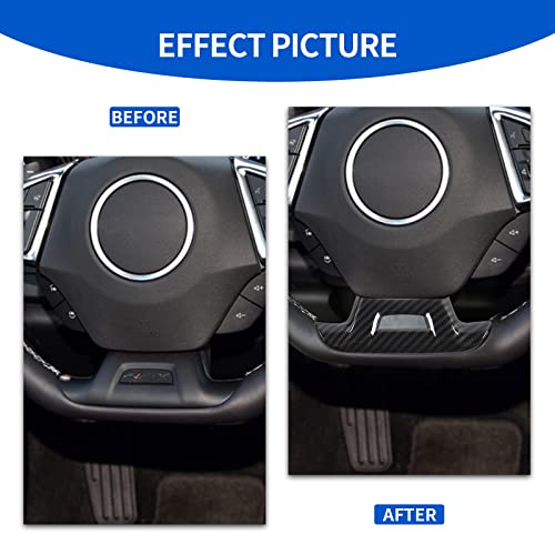 CheroCar for Chevrolet Camaro Steering Wheel Trim Decoration Cover Interior Accessories for Chevrolet Camaro 2017-2022 (Carbon Fiber) - Image 2