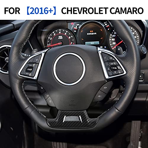 CheroCar for Chevrolet Camaro Steering Wheel Trim Decoration Cover Interior Accessories for Chevrolet Camaro 2017-2022 (Carbon Fiber) - Image 3