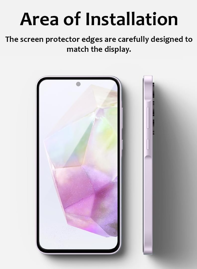 BORTONY Samsung Galaxy A55 Screen Protector 9H Hardness Tempered Glass Film Bubble Free Full Coverage Anti Scratch And Touch Sensitive For Samsung Galaxy A55 - Image 3