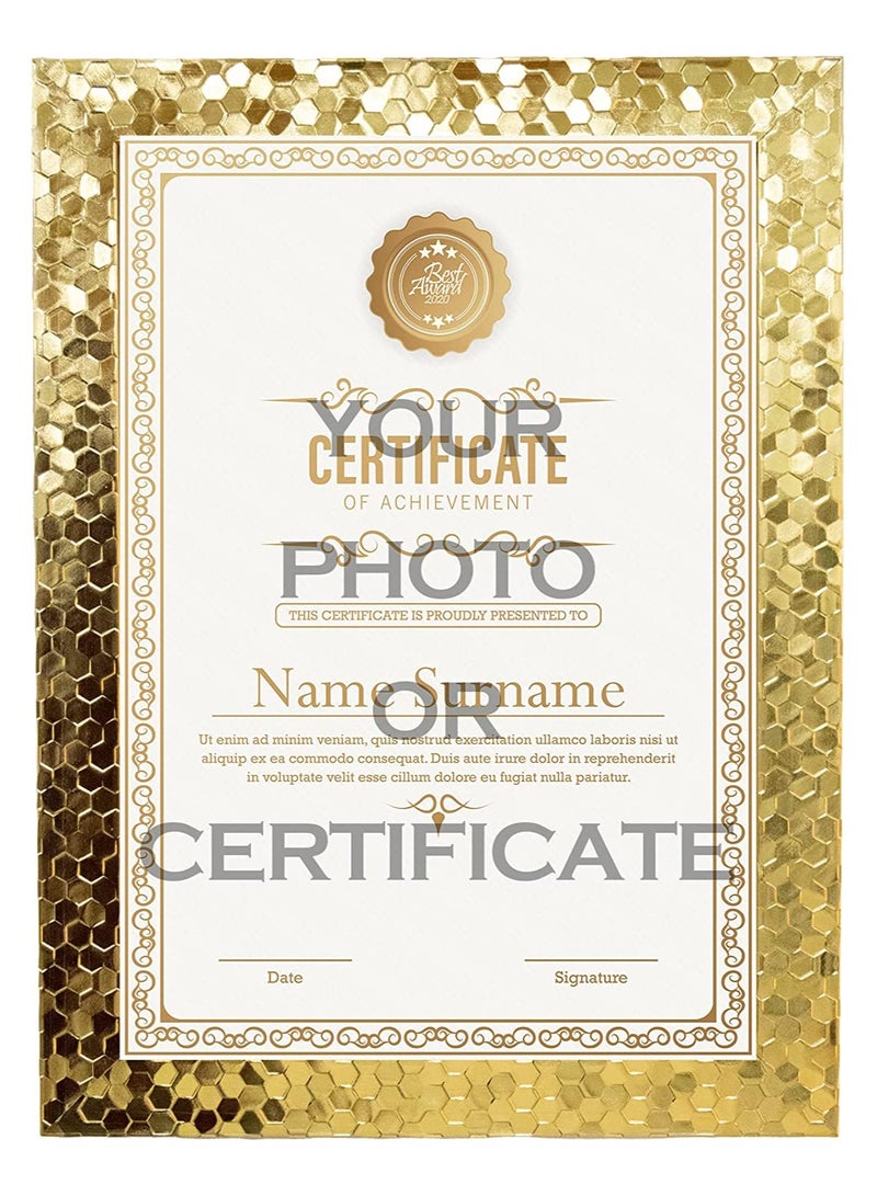 إطار مستندات/إطار صور من مادة PVC | إطارات صور A4، ذهبي | (الصورة غير متضمنة) - Image 1