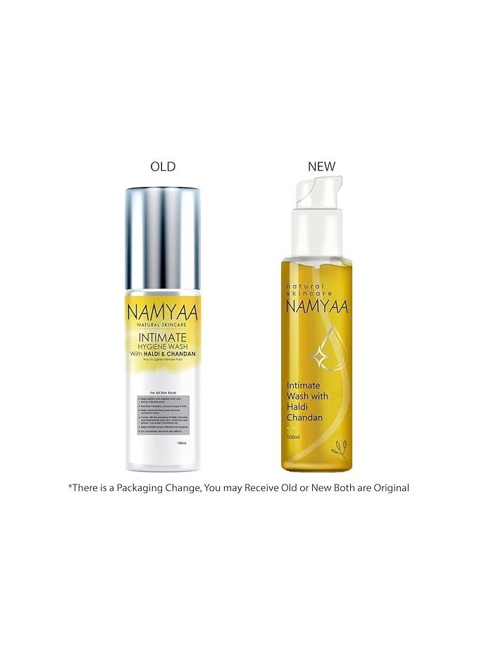 Namyaa Haldi Chandan Intimate Hygiene Wash  With Germ and Odour Protection pH Balanced 100g - Image 3