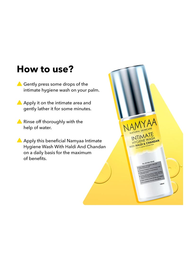 Namyaa Haldi Chandan Intimate Hygiene Wash  With Germ and Odour Protection pH Balanced 100g - Image 4