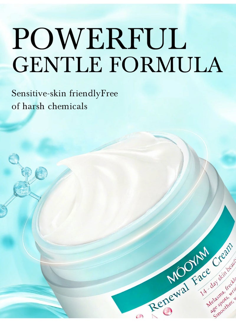 موويام كريم تجديد الوجه لعلاج الكلف والنمش لجميع أنواع البشرة، كريم تجديد الوجه المضاد للتجاعيد والمقشر والمبيض كريم تجديد الوجه - 50 جرام - Image 4