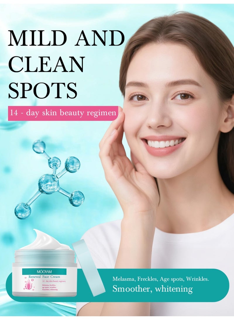 موويام كريم تجديد الوجه لعلاج الكلف والنمش لجميع أنواع البشرة، كريم تجديد الوجه المضاد للتجاعيد والمقشر والمبيض كريم تجديد الوجه - 50 جرام - Image 5